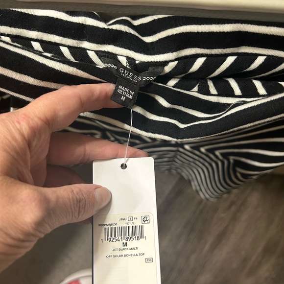 Brand new off the shoulder black and white blouse - Picture 2 of 4